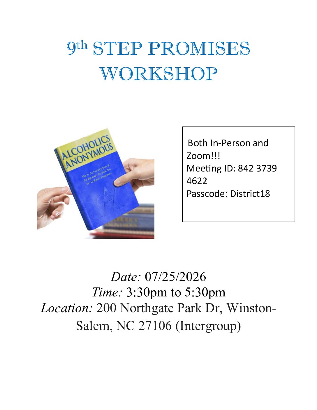 9th step promsies workshop